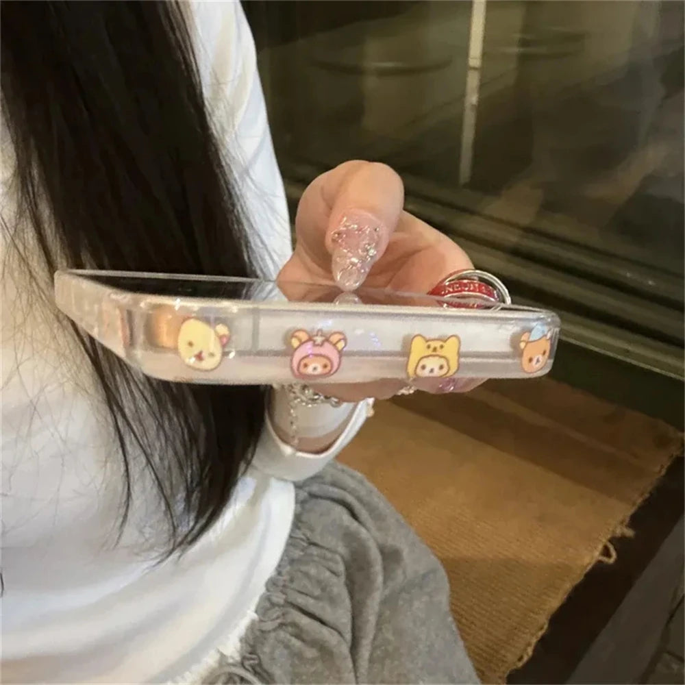 Clear Bear Cartoon Phone Case