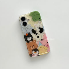 Fun Cute Graffiti Cartoon Animal Phone Case for iPhone