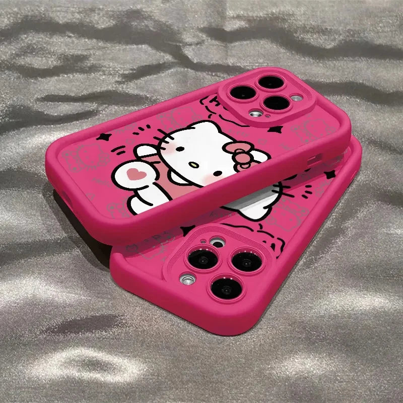 Hello Kitty 3D Cartoon Phone Case with Ring Stand for iPhone