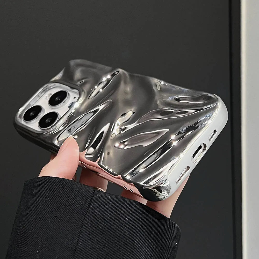 Electroplate 3D Wrinkle Phone Case for iPhone