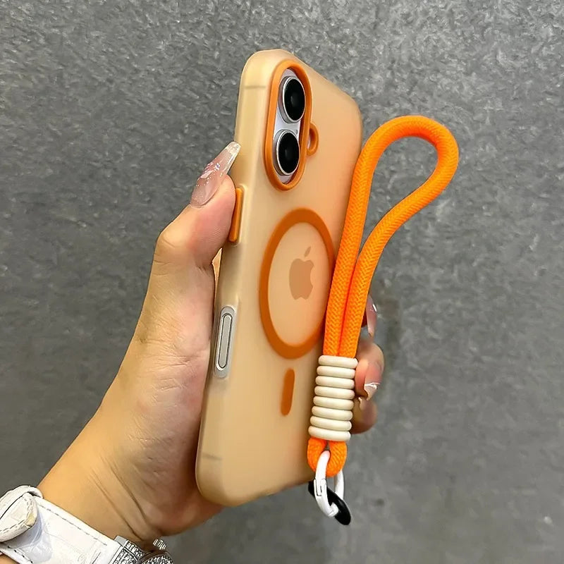 Candy Color Magnetic Case with Lanyard for iPhone