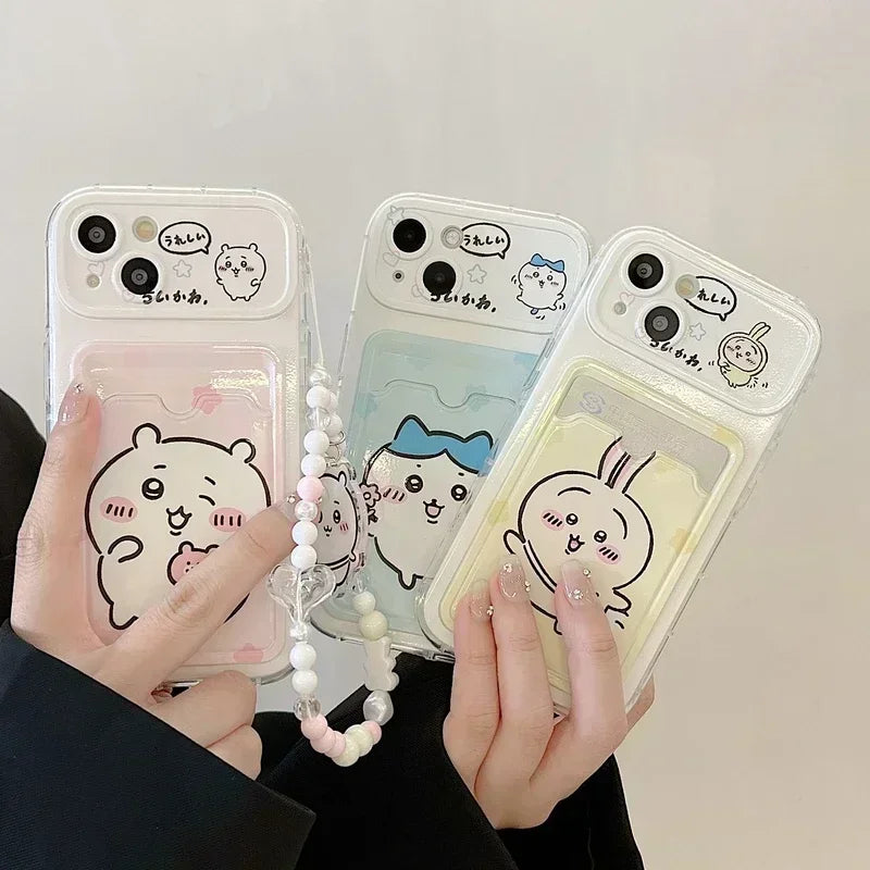 Chiikawa Wallet Case with Lanyard for iPhone