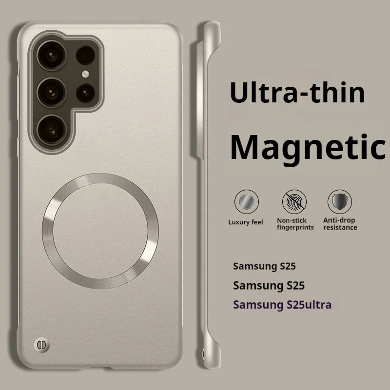Ultra-Thin Metallic Paint Magnetic Case for Samsung Galaxy  Magsafe -Compatible Matte Cooling Armor
