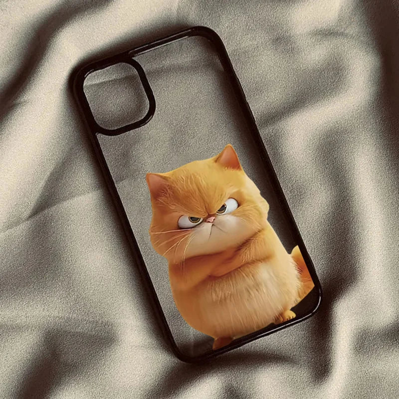 Funny Cool Cat Clear Shockproof TPU Case for iPhone – Slim Animal Design
