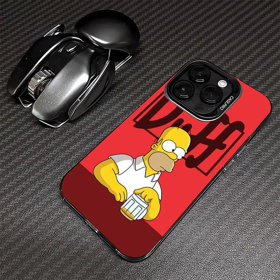 Cartoon The Simpsons Matte Phone Case for iPhone