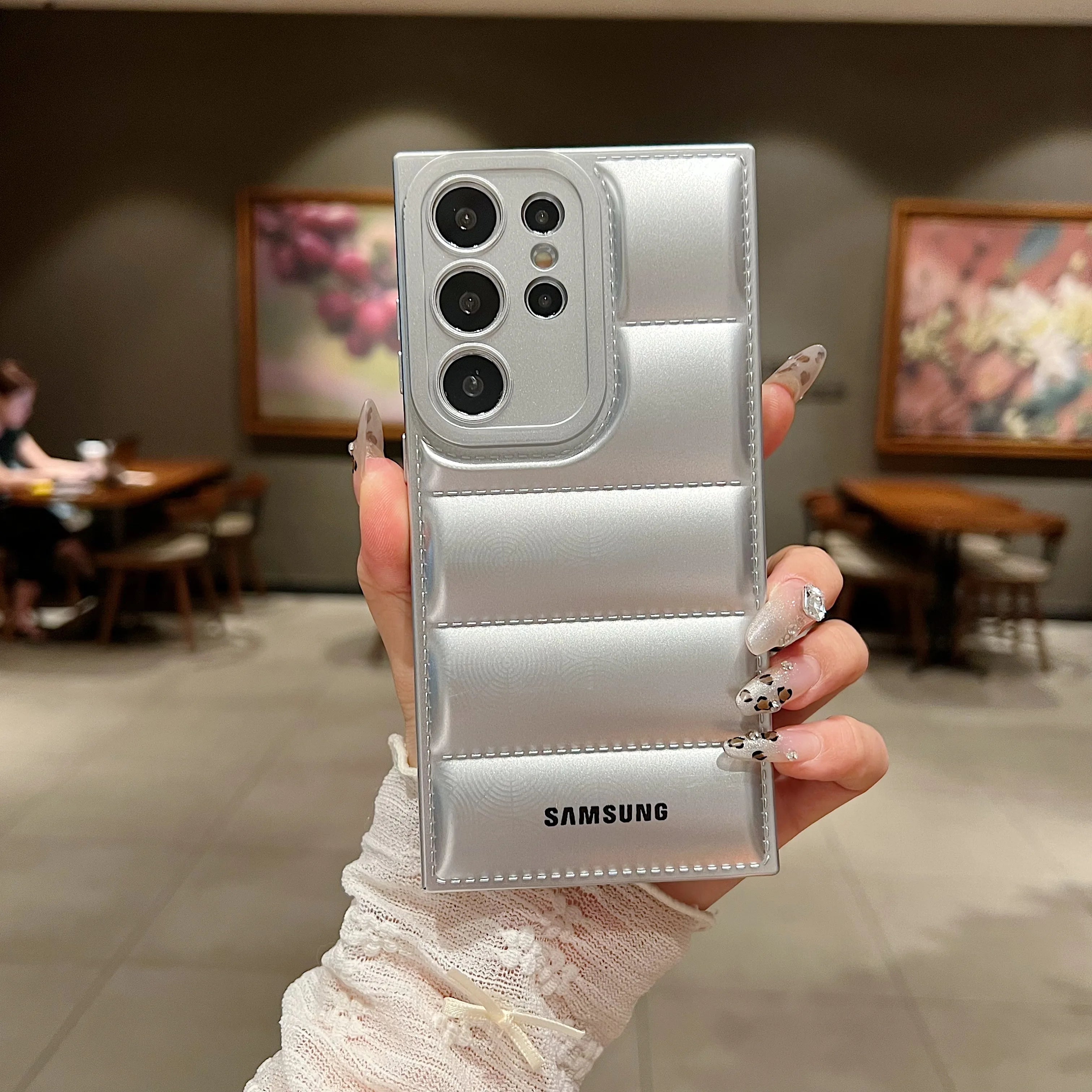 Wave Puffer Silicone Case for Samsung