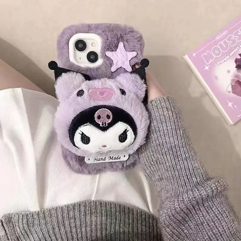 Kuromi Plush Winter Case for iPhone