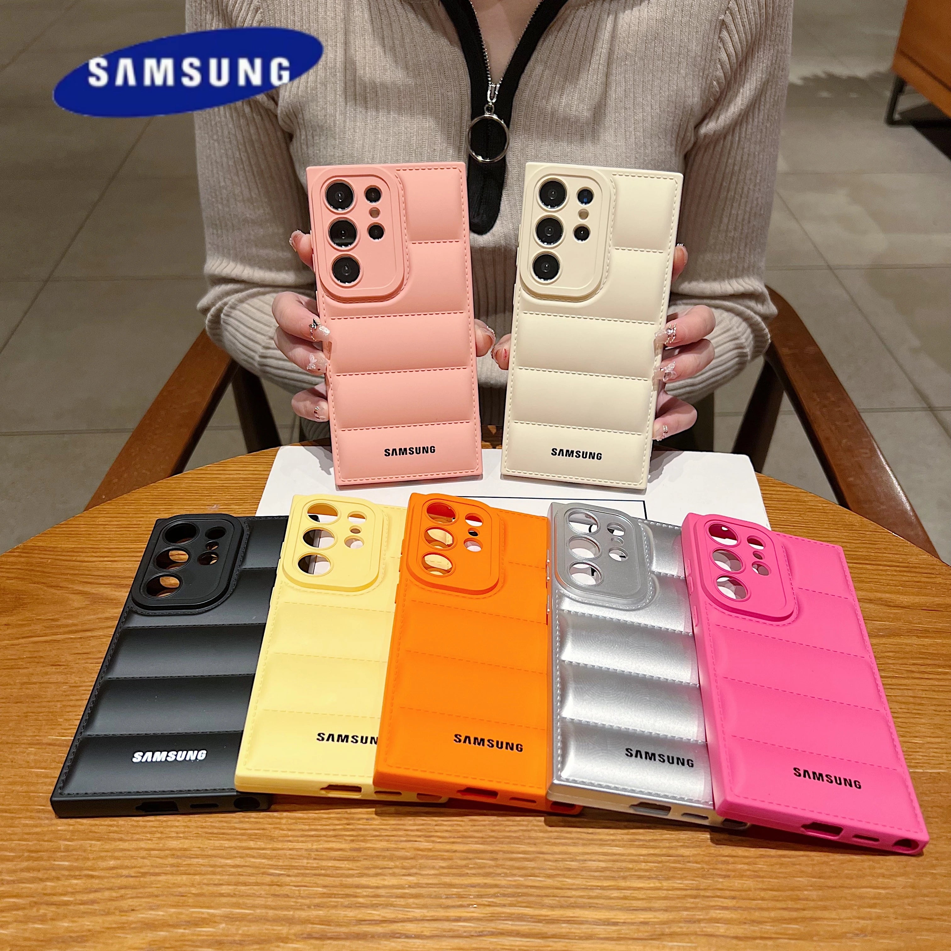 Wave Puffer Silicone Case for Samsung