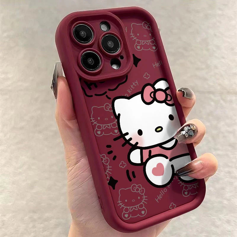 Hello Kitty 3D Cartoon Phone Case with Ring Stand for iPhone