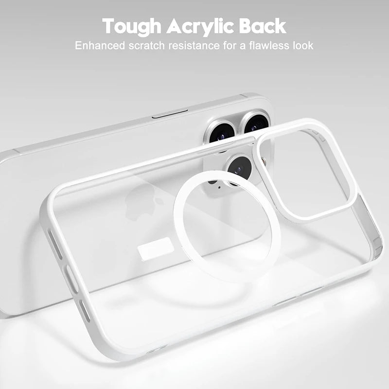 Magnetic Magsafe Clear Matte Case For iPhone slim Shockproof Transparent Hard