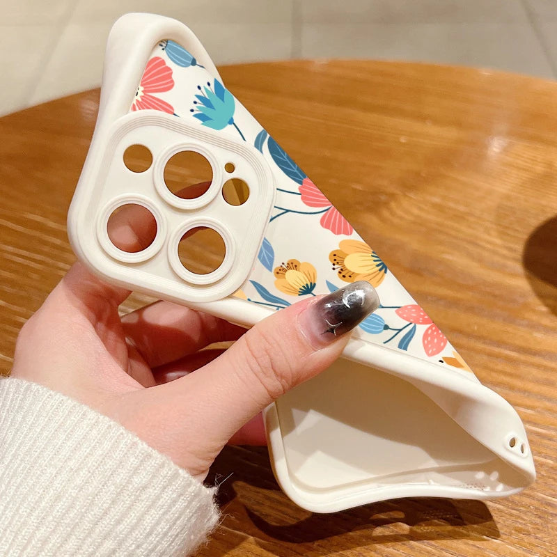 Colorful Flowers Silicone Case for iPhone