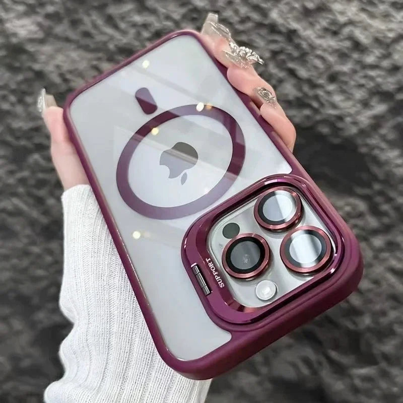 Transparent Magnetic Stand Phone Case