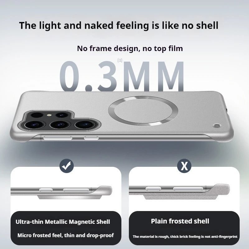 Ultra-Thin Metallic Paint Magnetic Case for Samsung Galaxy  Magsafe -Compatible Matte Cooling Armor