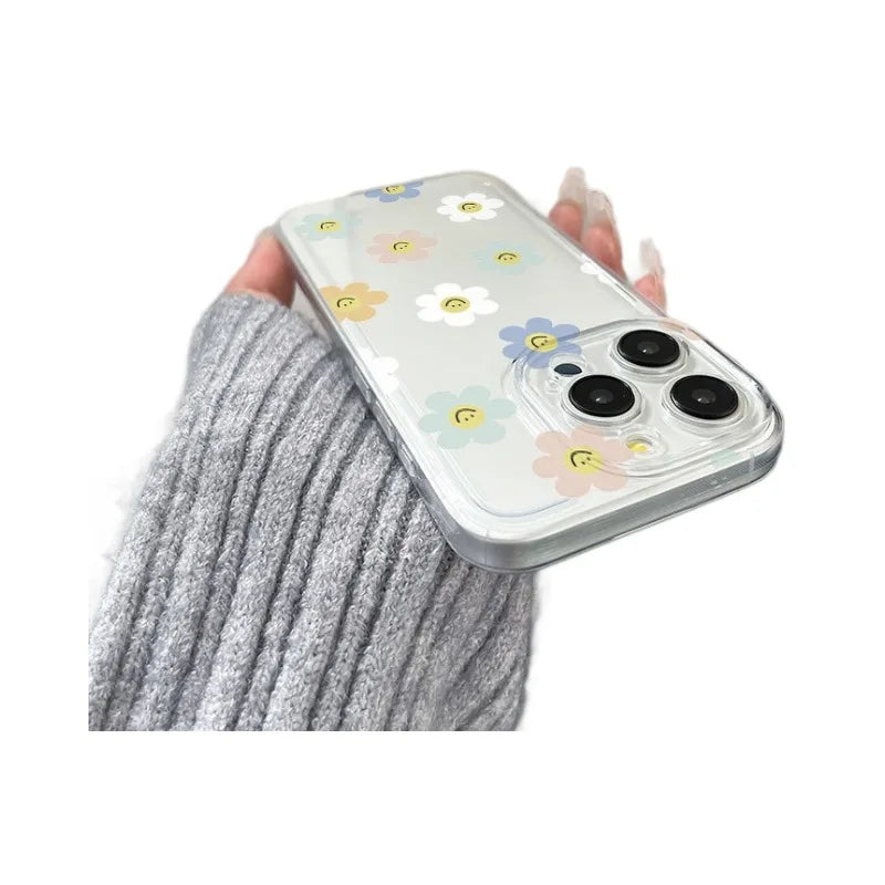 Colorful Flowers Clear iPhone Case