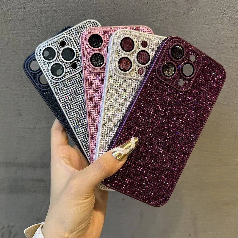 Glitter Bling Case with Camera Lens Protector for iPhone