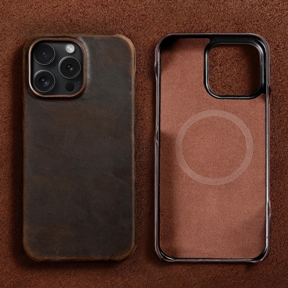 Vintage Leather MagSafe Case for iPhone