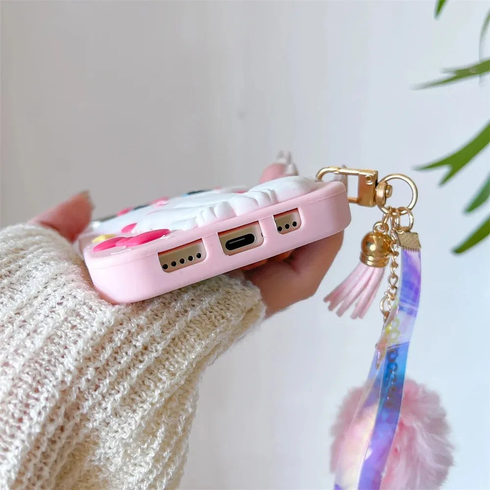 3D Marie Cat Case with Strap for iPhone