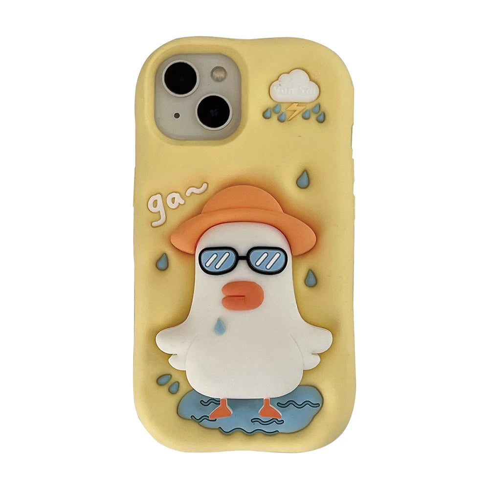 3D Glasses Duck Case with Stand for iPhone