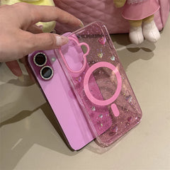 Glitter Love Heart Magsafe Case Phone