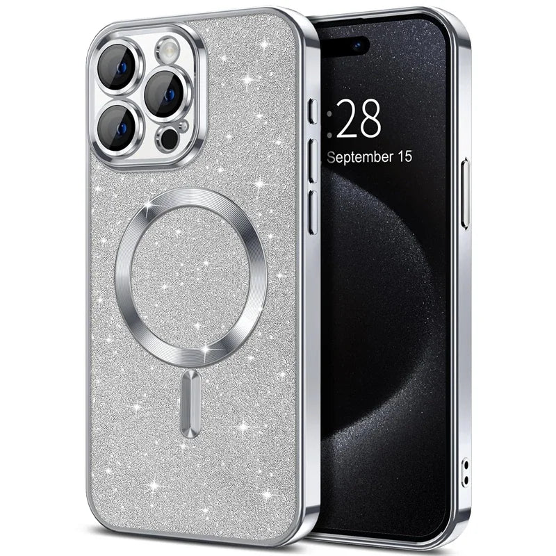 Electroplated Magnetic Glitter Case for iPhone