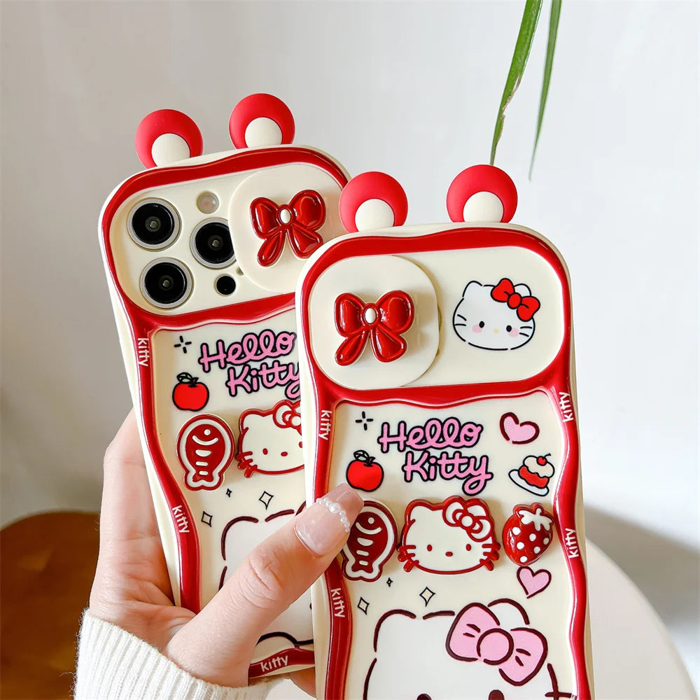 3D Hello Kitty Camera Case with Strap for iPhone
