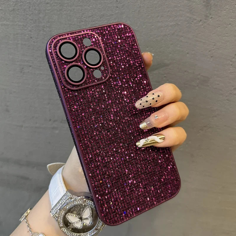 Glitter Bling Case with Camera Lens Protector for iPhone