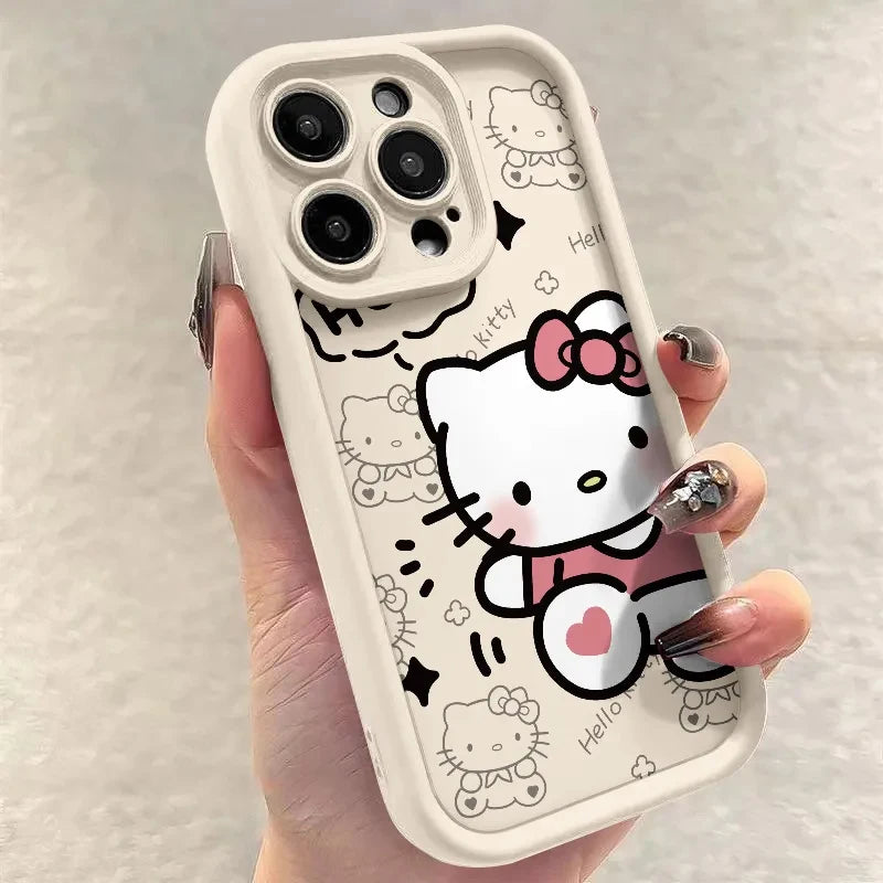 Hello Kitty 3D Cartoon Phone Case with Ring Stand for iPhone