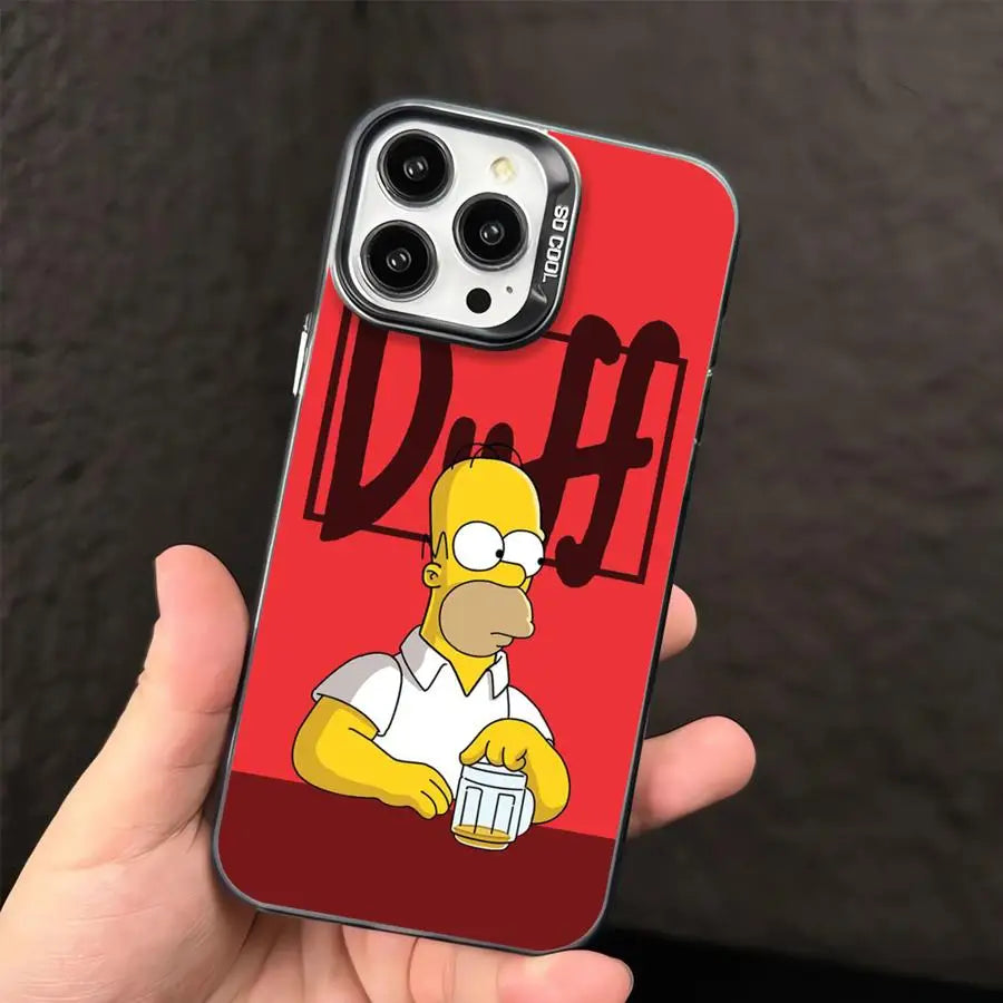 Cartoon The Simpsons Matte Phone Case for iPhone