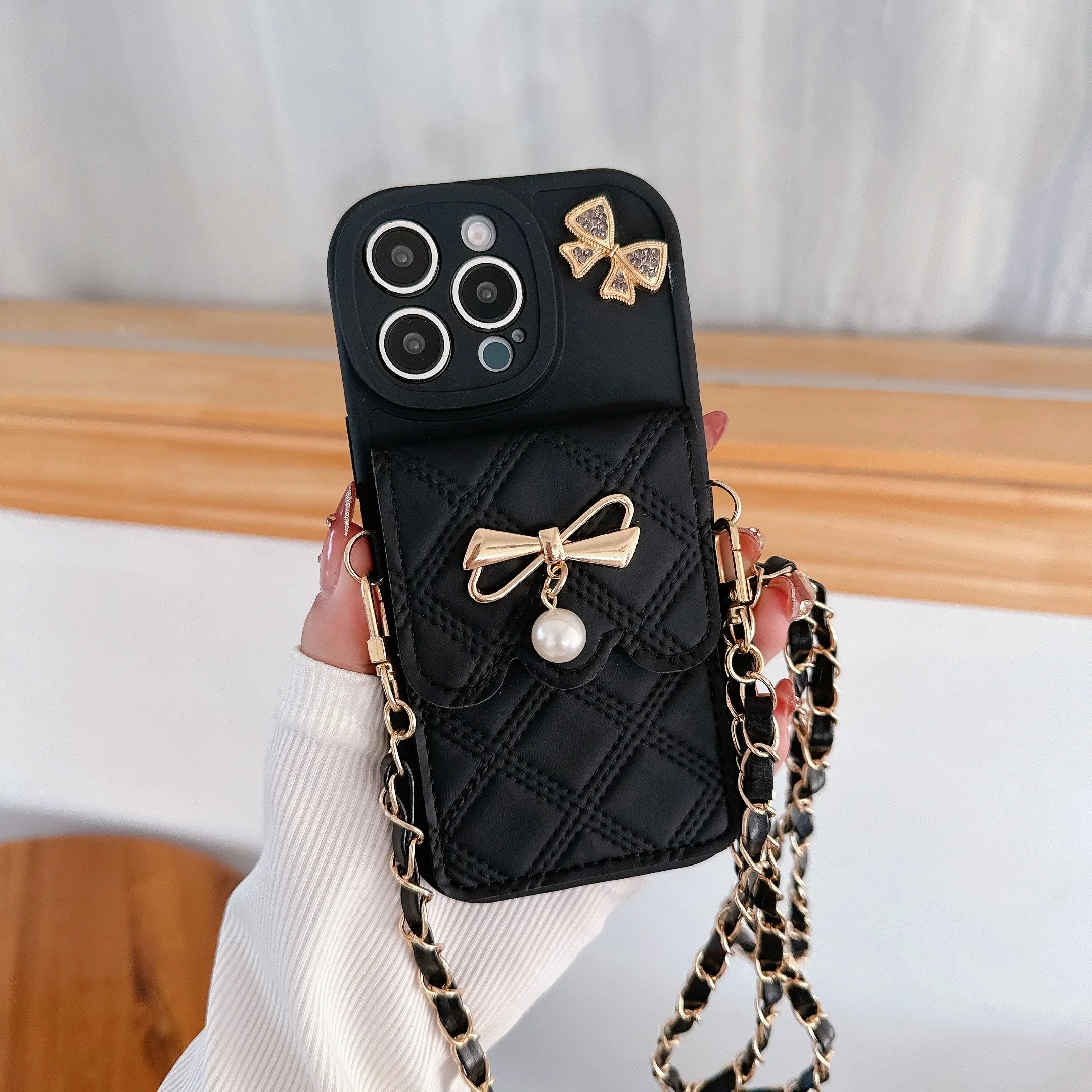 Bowknot Crossbody Wallet Phone Case