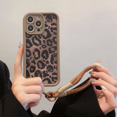 Leopard Print Case with Lanyard