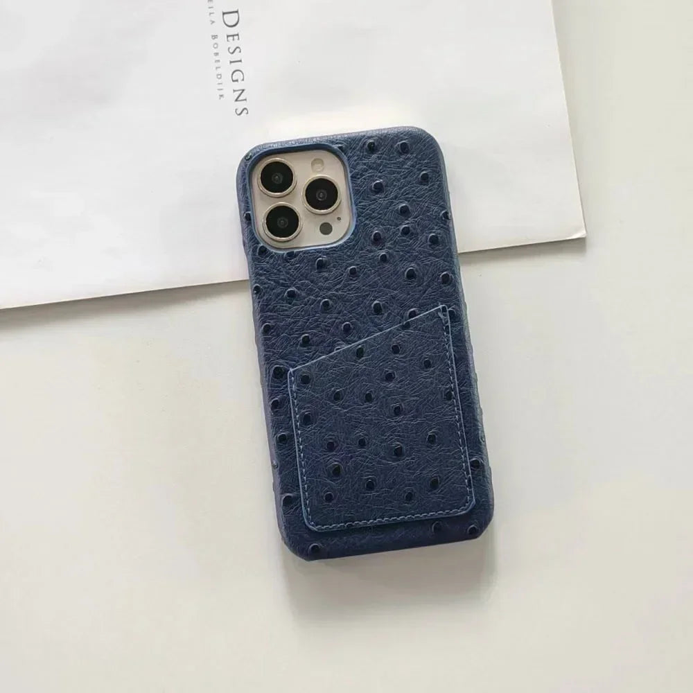 Ostrich Pattern Card Holder Phone Case