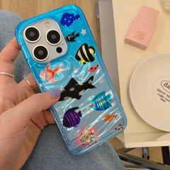 Ripple Texture Fish Case For iPhonKorean INS Aquaria Style Silicone Shockproof