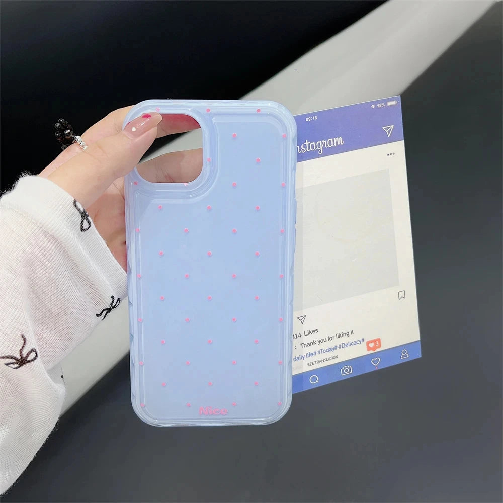 Korean Cute Polka Dot Macaron Color Phone Case