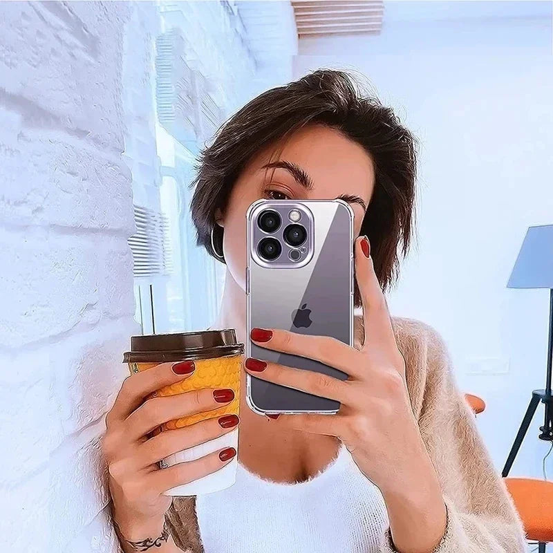 Clear Shockproof Silicone Case for iPhone 6–16 Series