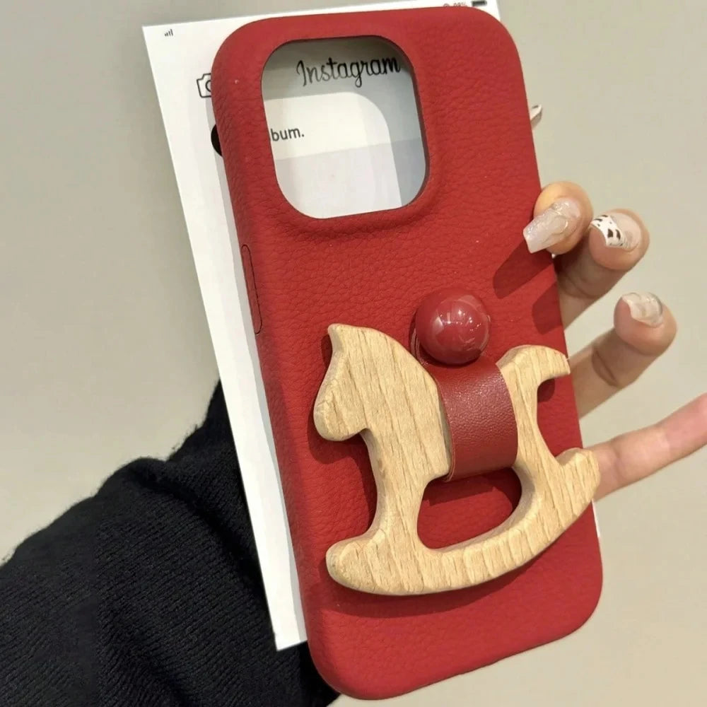 Retro Trojan Ring Buckle Phone Case for iPhone