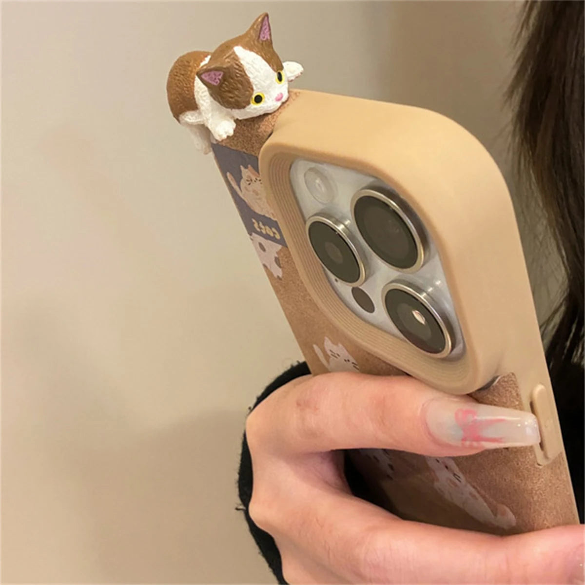 Cat Leather Winter Phone Case