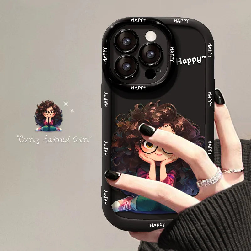 Curly Hair Girl Phone Case