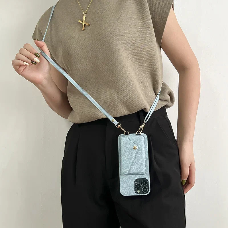 Crossbody Leather Wallet Phone Case