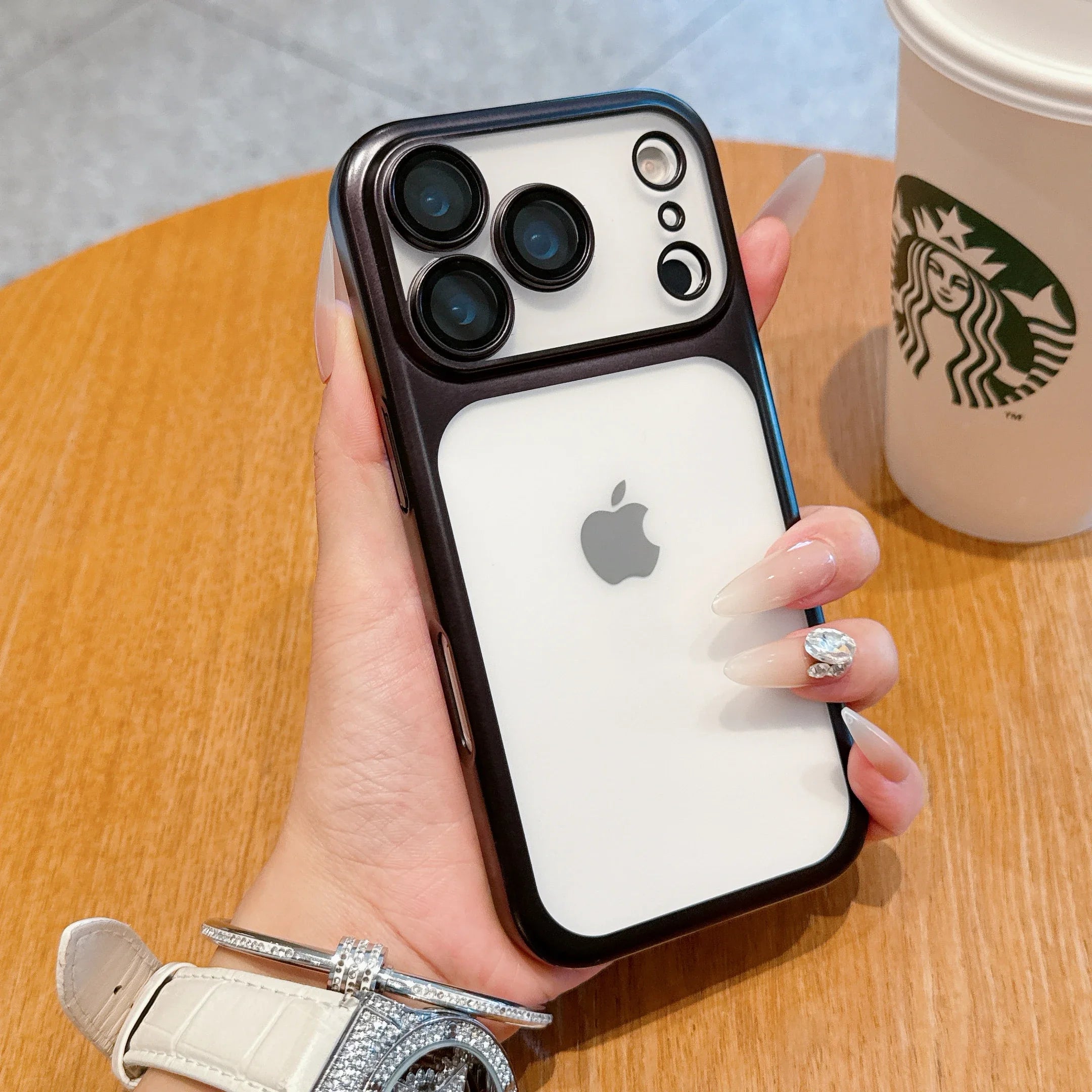 Transparent Plating Frame Phone Case