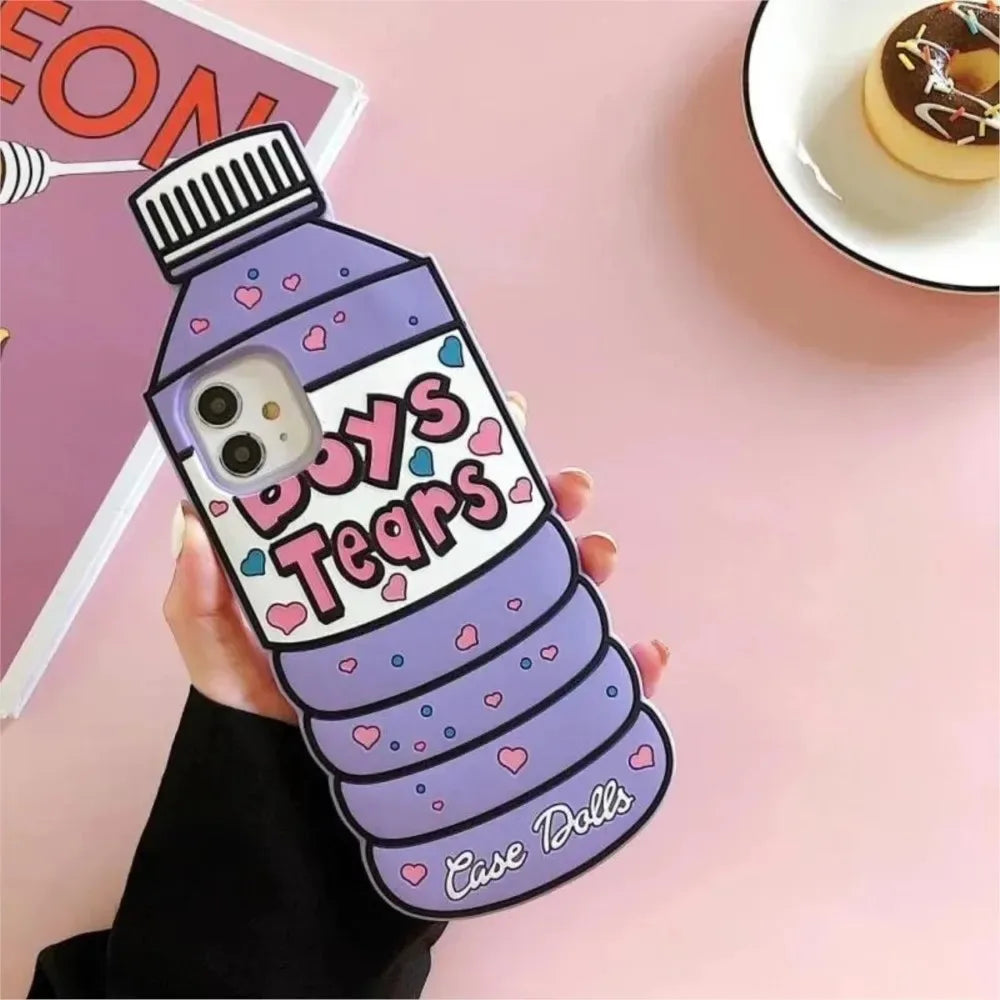 3D Cartoon Water Bottle Case for iPhone