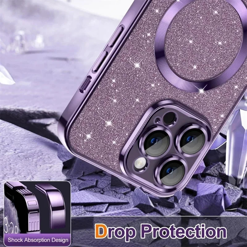 Electroplate Glitter Magsafe Case for iPhone