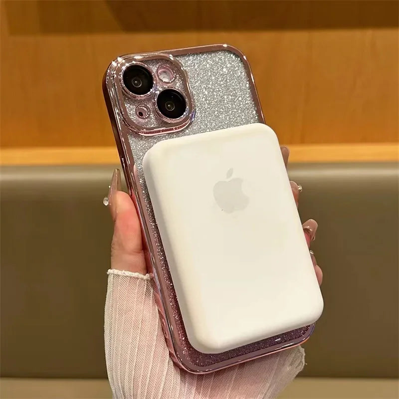 Magnetic Glitter Magsafe Case with Ring Kickstand