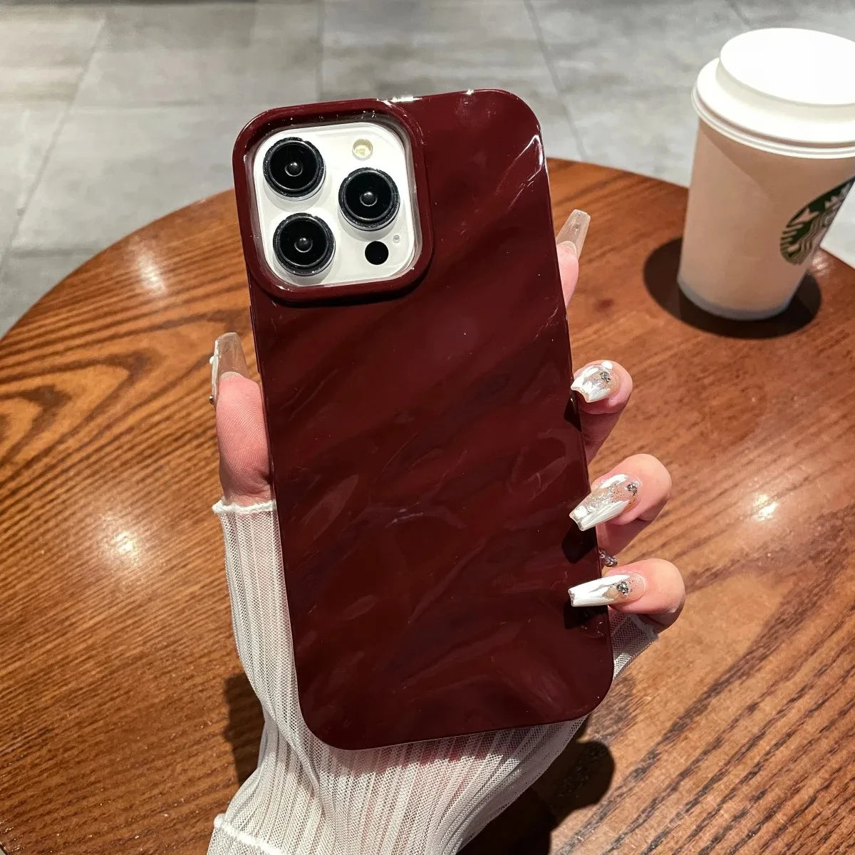 3D Wavy Pattern Glossy Silicone Phone Case