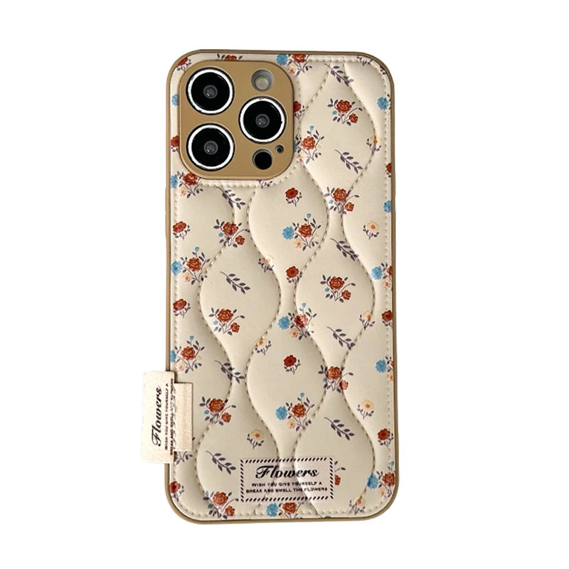 Floral Soft Leather Texture Phone Case