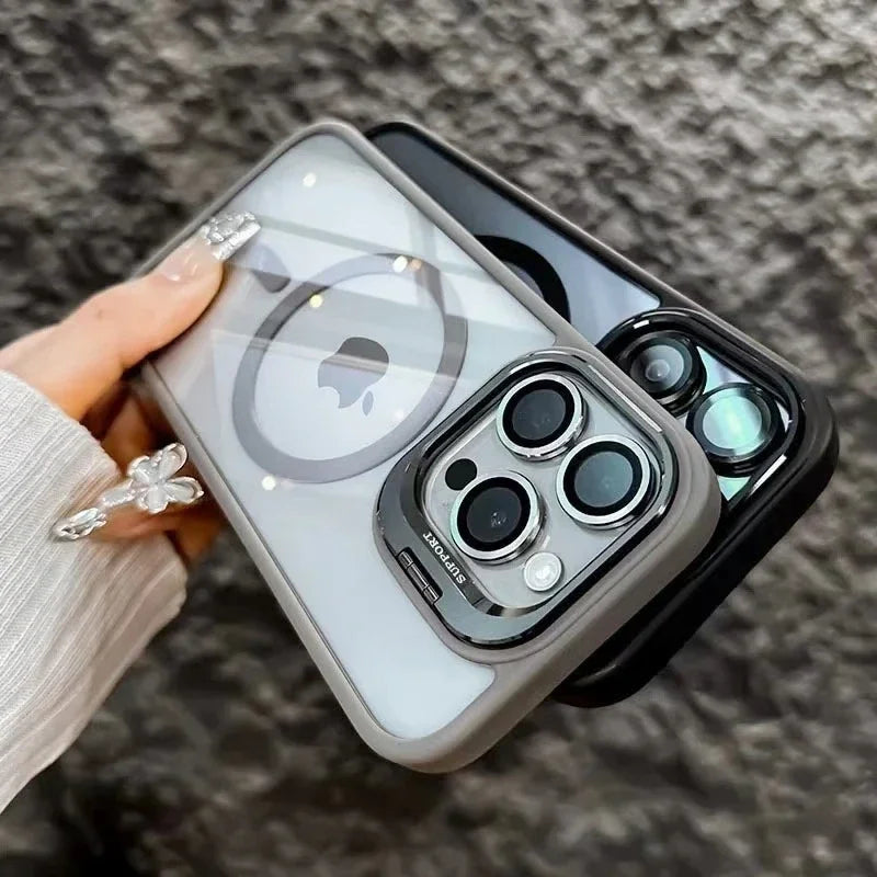 Transparent Magnetic Stand Phone Case