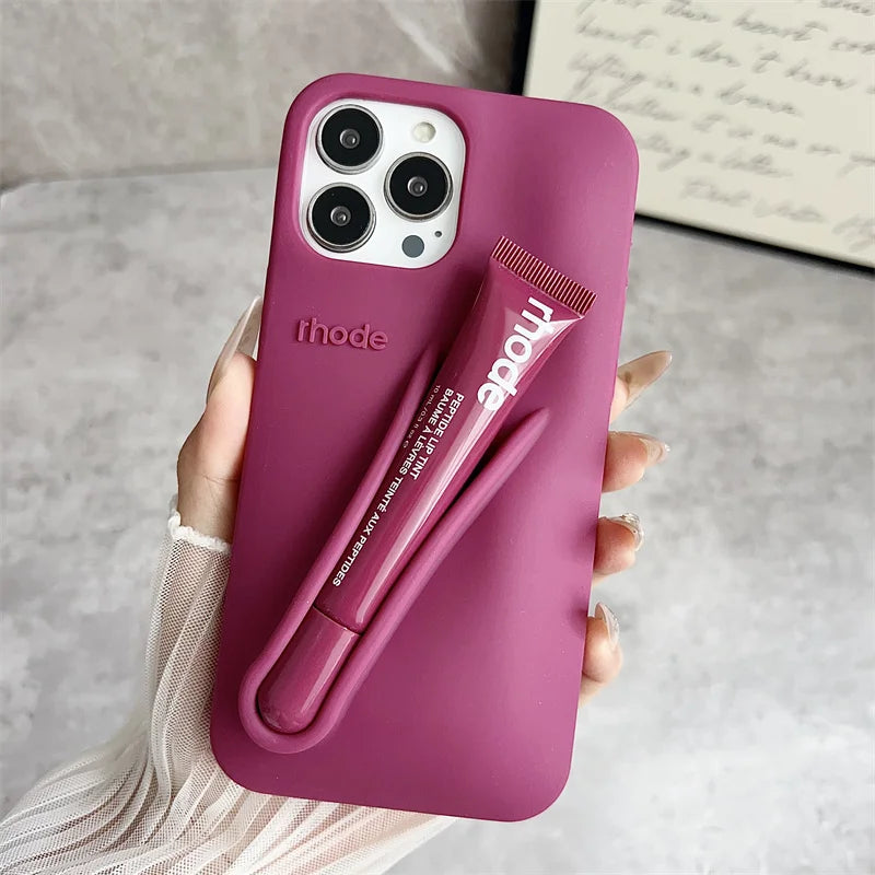 Solid Color Rhode Phone Case Soft Lip Case