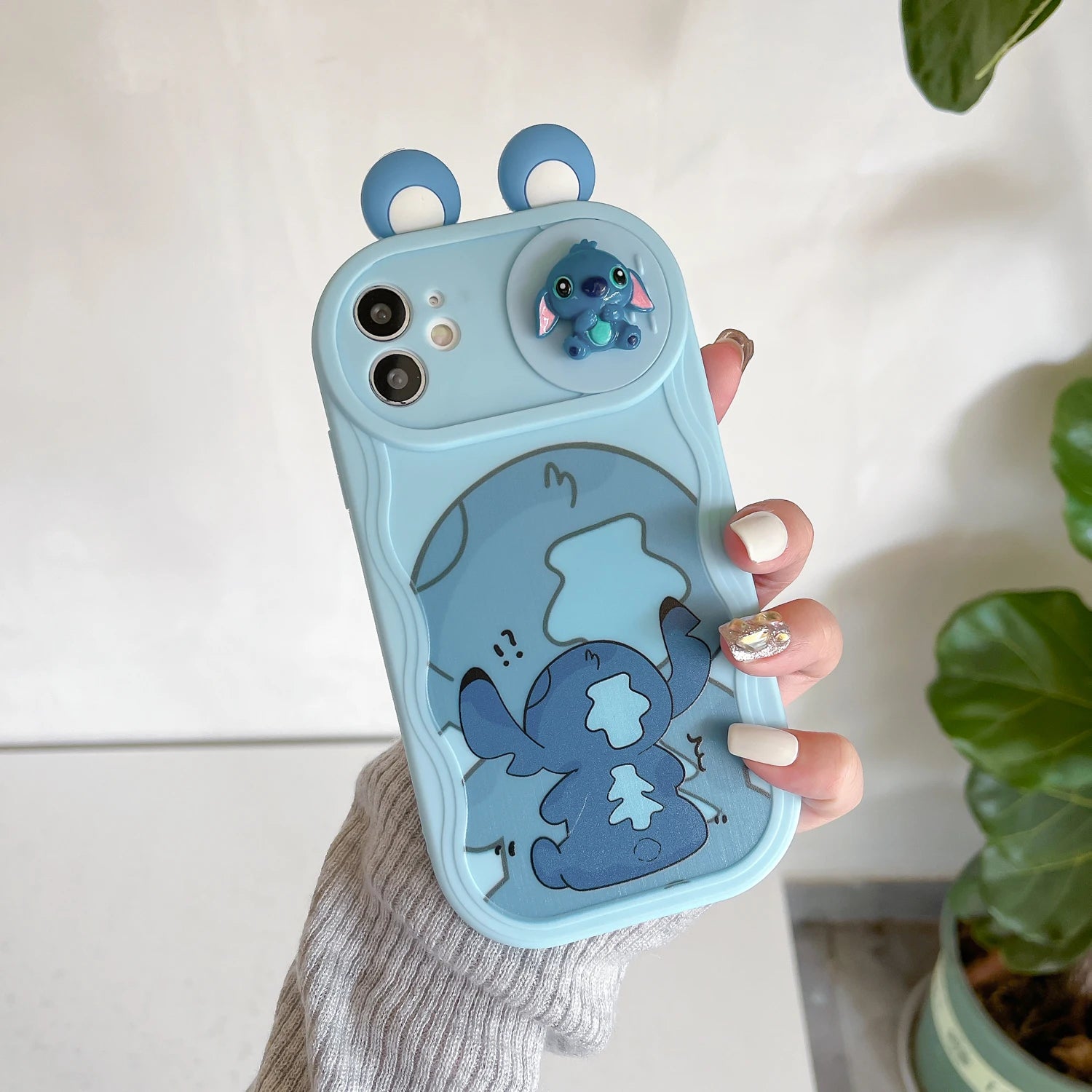 3D Cartoon Ears Sliding Camera Case For iPhone