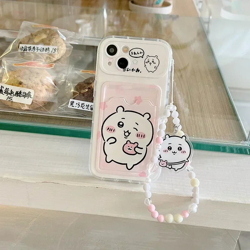 Chiikawa Wallet Case with Lanyard for iPhone