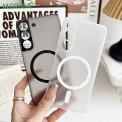 Matte Transparent Magnetic Case for Samsung Galaxy Slim PC Cover with Lens Protection
