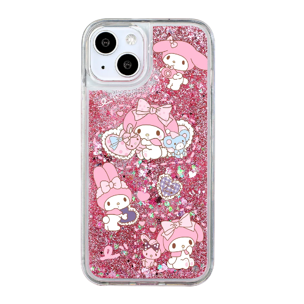 Kuromi Cinnamoroll Glitter Quicksand Phone Case